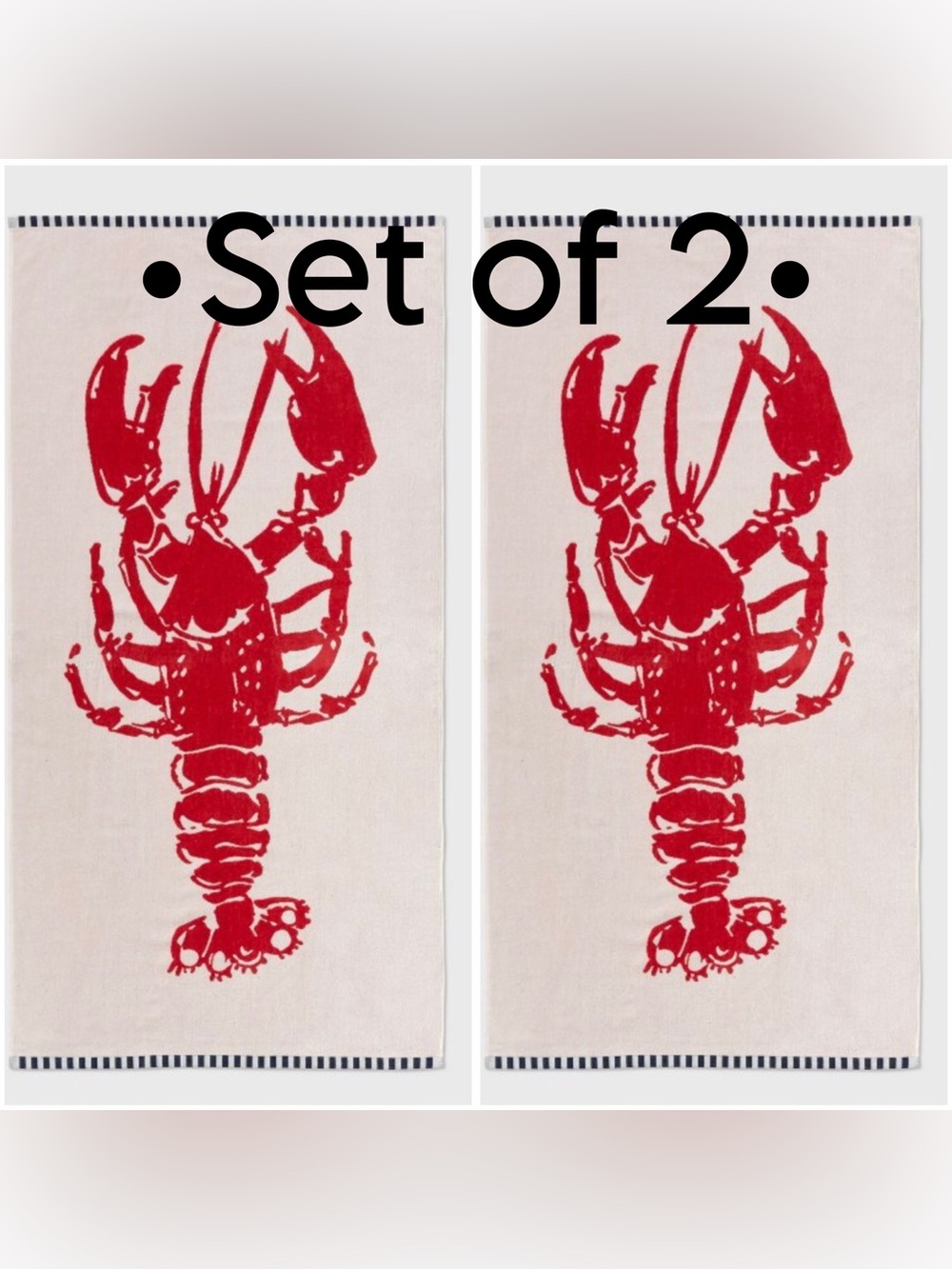 🦞36"x72" Lobster Oversized Beach Towels •2 pack•